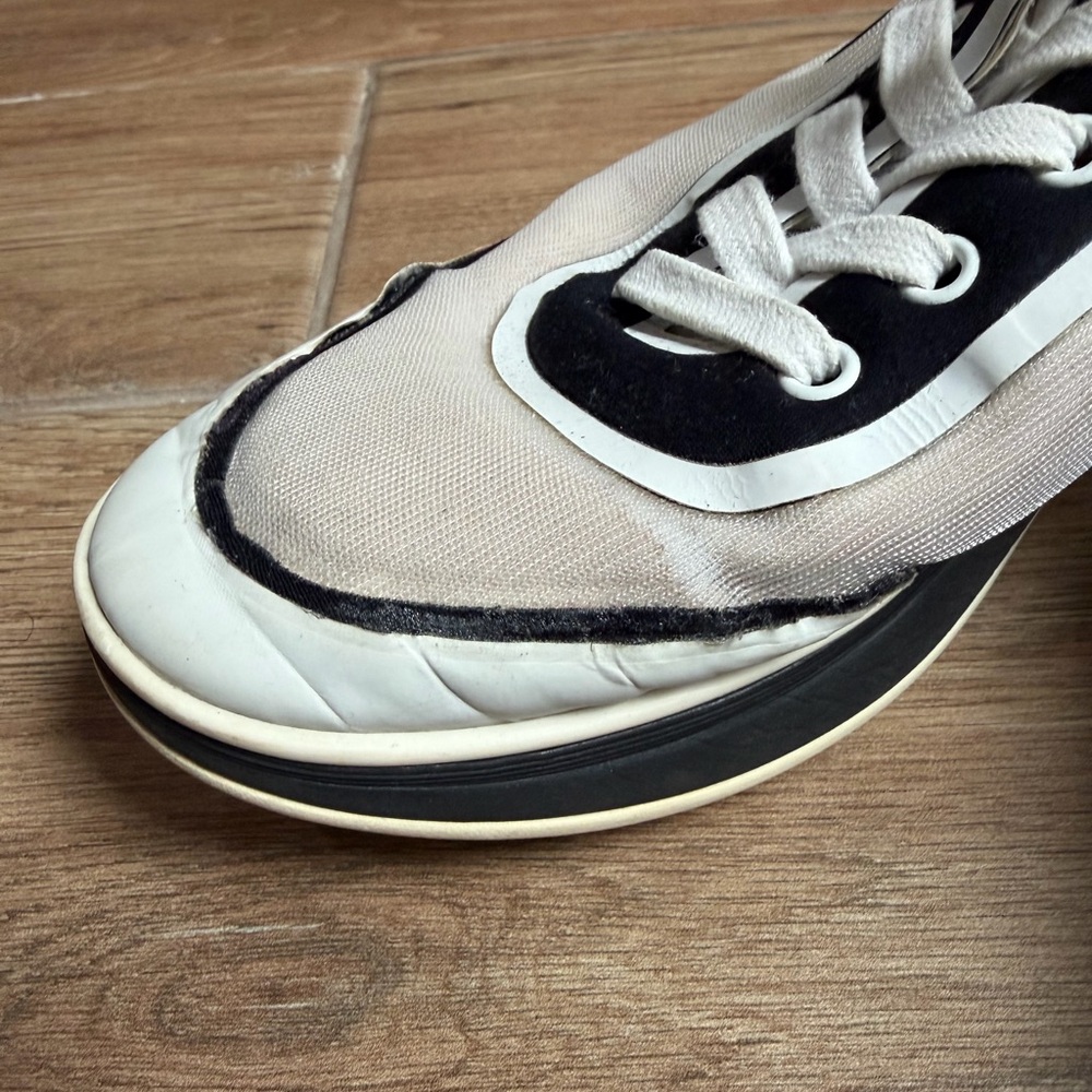 Authentic CHANEL White and Black Active Sneakers - Picture 10 of 12